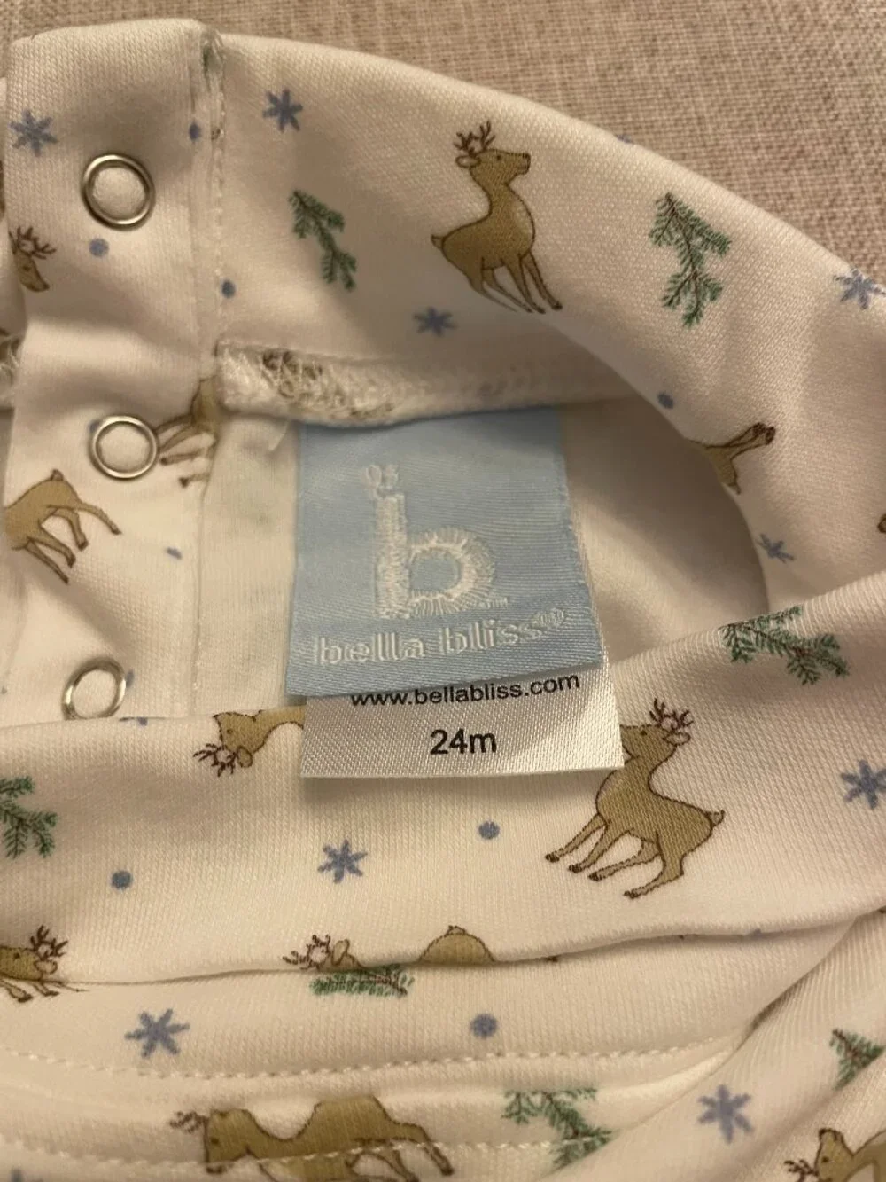 Bella Bliss Olive Corduroy Jumper with Reindeer Turtleneck Onesie Size 18/24M